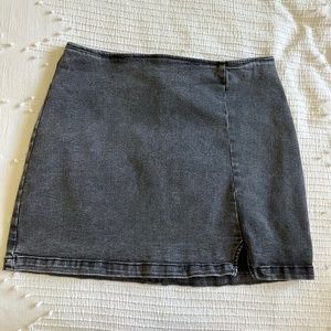 Black Denim Wild Fable Mini Skirt with Zip and Slit